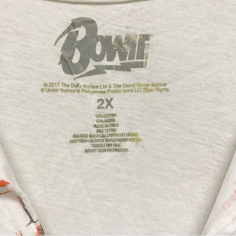 David Bowie Festival White Cotton Blend Sleeveless Tank Top T-Shirt Size 2X‎